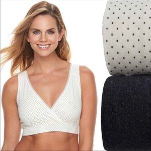 Playtex 2 Pack Nursing Pullover Wireless Sleep Bra size Medium plus bonus bra